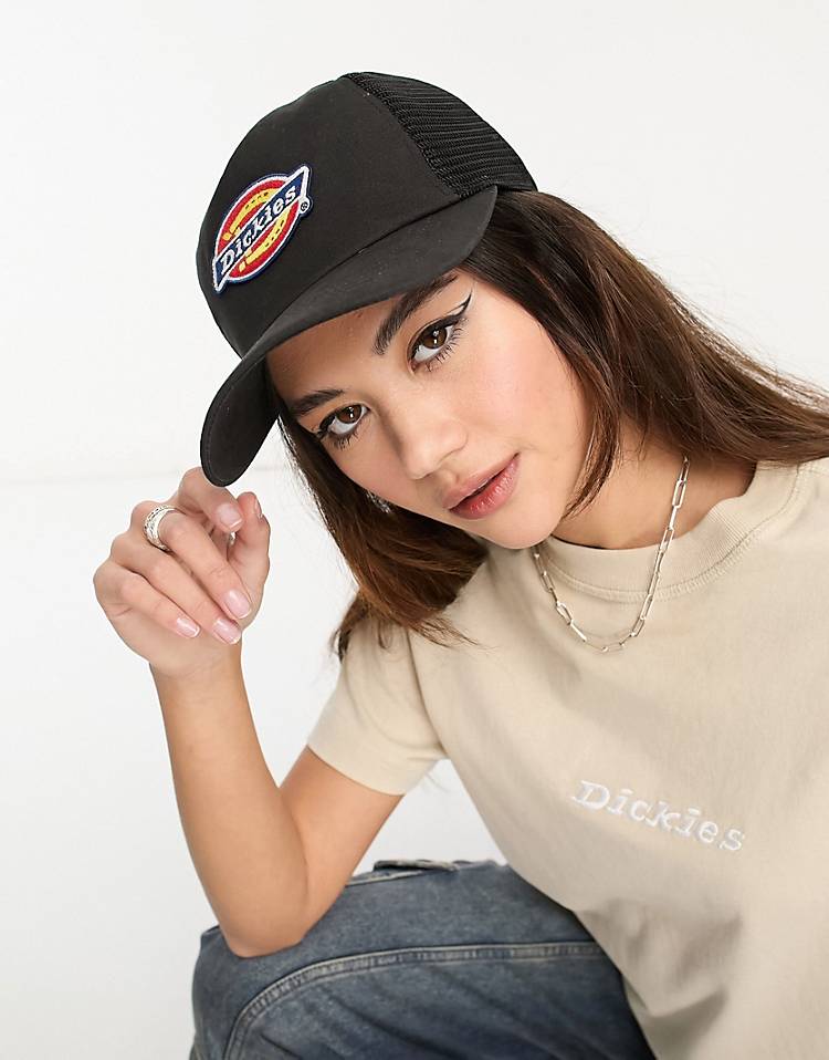 Dickies sumiton trucker cap with mesh panel in black